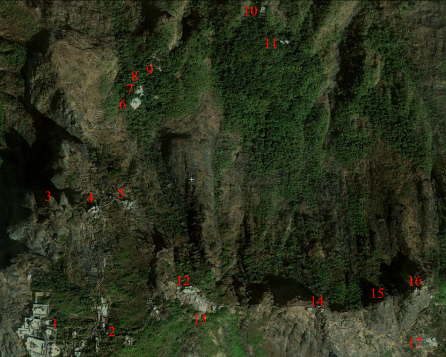 Ch 20, Fig 6, Vertical aerial view of some sites at Girnar